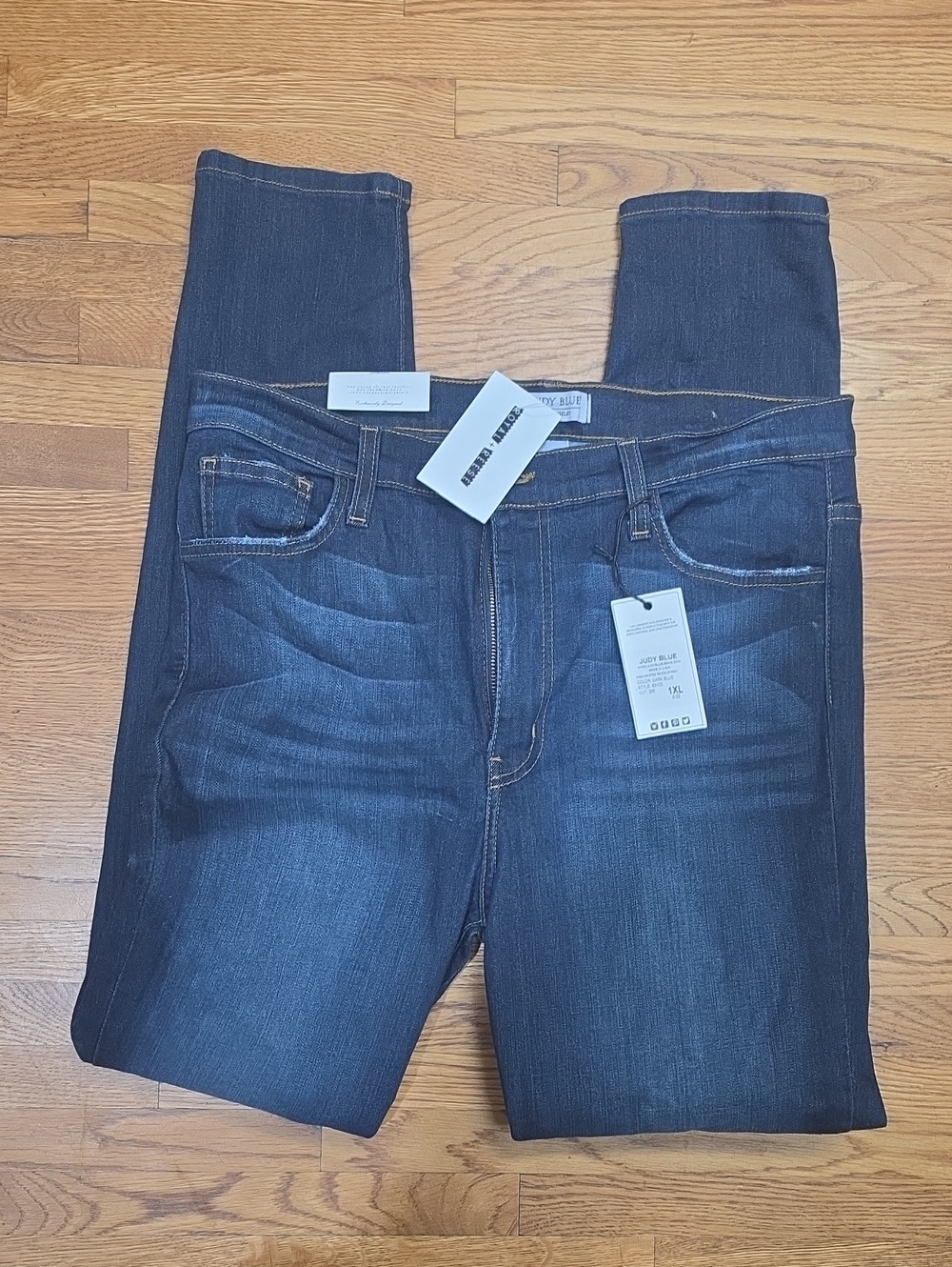 Judy Blue Dark Indigo High Waisted Rayon Skinny Jeans Size 1XL